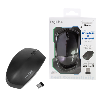 Logilink Ergonomisk trådløs og Bluetooth-mus | 2,4 GHz | 1200 dpi *