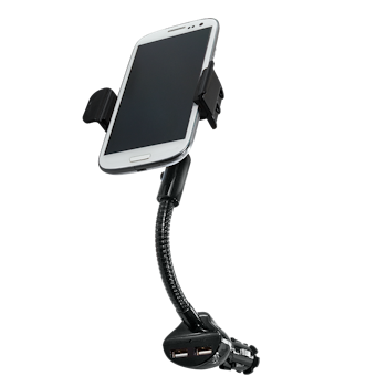 Smarttelefonbilholder og lader, 2 USB-A, 15,5W*