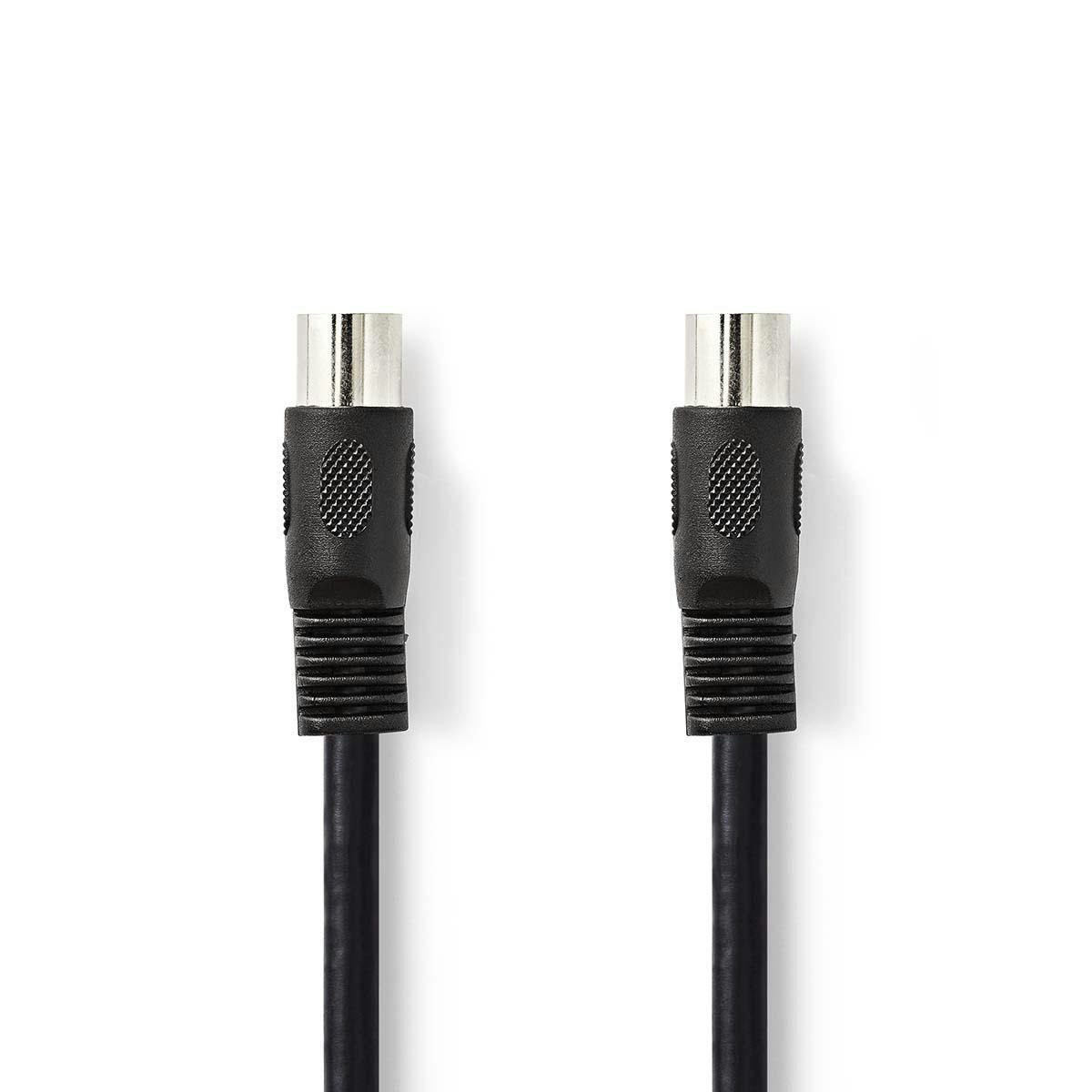 DIN Audio Cable DIN 5-Pin Male | DIN 5-Pin Male | Nickel Plated | 3.00 m | Round | PVC | Black | Polybag