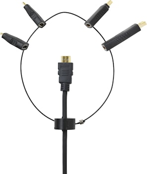 Adapterpakke fra HDMI til Mini DP, micro HDMI, mini HDMI, DP. Perfekt til møterommet.
