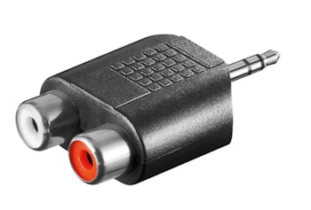 Adapter 3,5 mm til 2 x RCA 3,5 mm til dobbel RCA