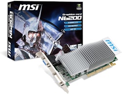 MSI V809-444R NVIDIA GeForce N6200-512D2H/LP Graphics Card AGP / 512 MB / GDDR2 / DVI-I / VGA / 1 GPU