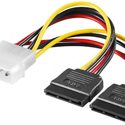 MicroConnect SATA Power, 4pin-2x15pin, 0.2m