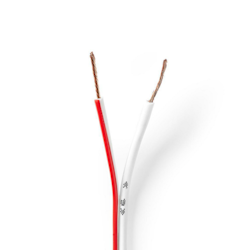 Speaker Cable 2x 0.75 mm² | CCA | 15.0 m | Rund | PVC | Hvit | Pakk Inn høyttalerkabel