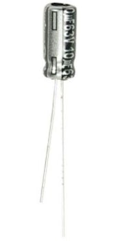 10UF-63V ELKO RADIAL 105° 5X11MM -ROHS-KONFORM-, RASTER 2,5MM