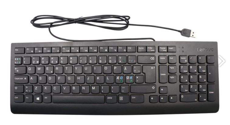Lenovo Essential Wired Combo - keyboard - QWERTY - Nordic - Tastatur - Svart