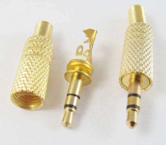 3.5mm 1/8" Stereo Male Plug Audio Cable Solder Gold TRS Adapter Connector