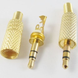 3.5mm 1/8" Stereo Male Plug Audio Cable Solder Gold TRS Adapter Connector