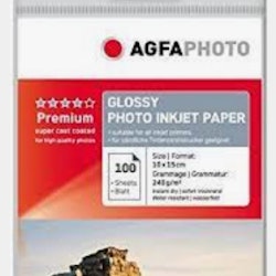 AGFA Fotopapir 10*15cm 240g Glossy Inkjet 100stk