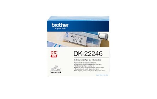 Brother DK-22246 Continuous Paper - Fraktetikett - Black on White, 103mm wide