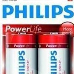 Philips Power LR20P2B - batteri - D Batteri 2 x D Alkalisk