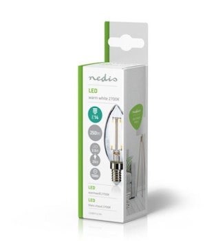 Nedis Dimbar LED-lampe retro filament, E14 | Stearinlys | 3 W | 100 lm