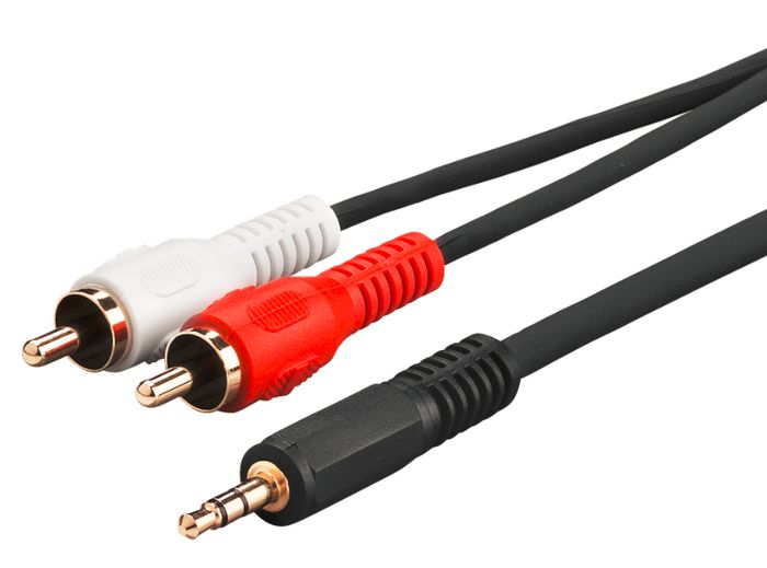 MicroConnect Audio Adapter Cable; 3.5 mm Minijack to 2 x RCA Male, 15 m