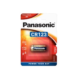 Panasonic CR123 Lithium 3V batteri 1600MAH 1stk i blister
