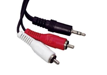 3,5MM-JACK HANNKONTAKT / 2 X PHONO HANNK. STEREO 1,5M SVART