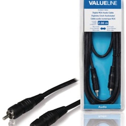 Digital Coaxial RCA kabel RCA Han - RCA Han 2.00 m Sort