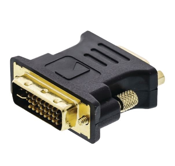 DVI Adapter DVI-I 24+5p Han - VGA Hun 15p Antrasitt