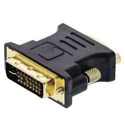 DVI Adapter DVI-I 24+5p Han - VGA Hun 15p Antrasitt