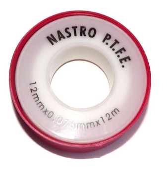 PTFE TEFLONBÅND / GJENGETAPE, 12X0.076MM, L: 12M
