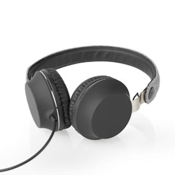On-Ear hodetelefoner med kabel 3.5 mm | Kabellengde: 1.20 m | Grå / Sort