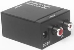 MicroConnect Analog-to-Digital, 1 x Audio L/R In, 1 x Coax Out, Toslink, 2-Channel, LPCM, Black