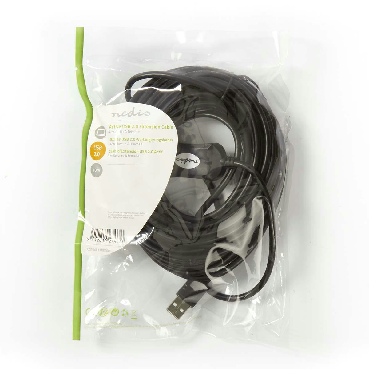 Aktiv USB-kabel USB 1.1 / USB 2.0 | USB-A Han | USB-A Hun | 480 Mbps | 10.0 m