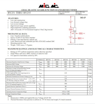 BY255 DIODE -ROHS-KONFORM- DO-27
