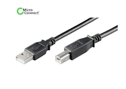 USB Kabel 1,8m A-B Han-Han, Sort
