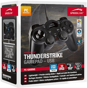 SpeedLink Thunderstrike PC Gamepad / handkontroll USB, Sort