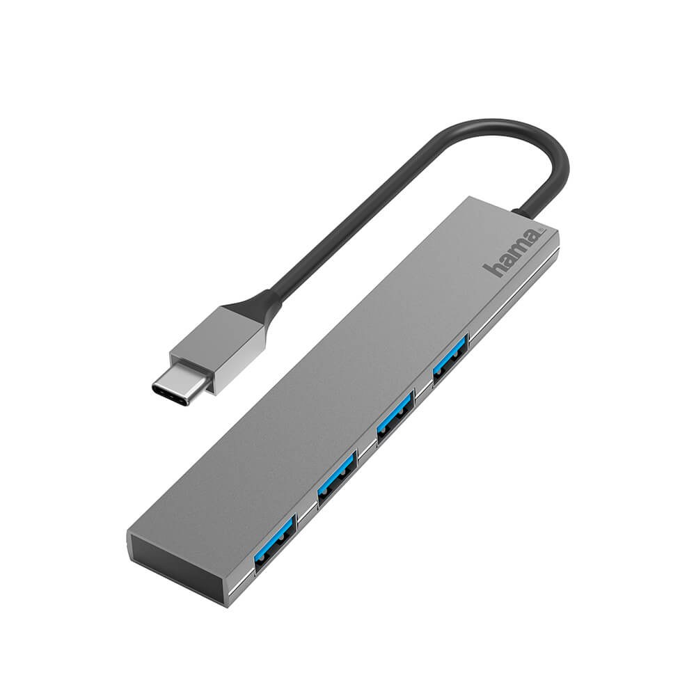 HAMA Hub USB-C til 4x USB-A Porter 5 Gbit/s