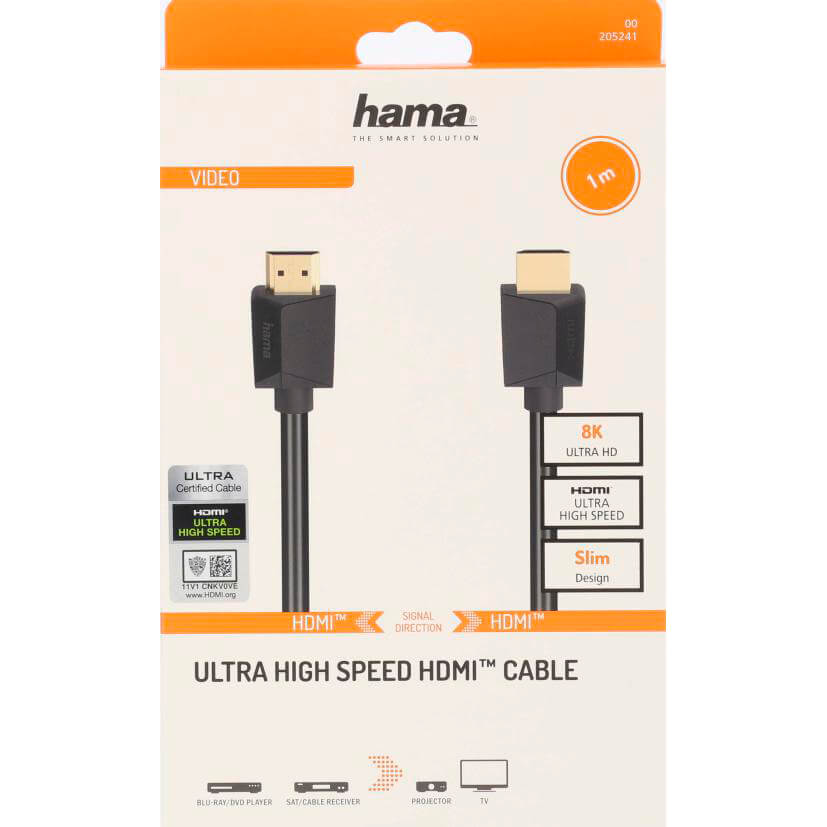 HAMA HDMI Kabel Ultra High Speed 8K 48 Gbit/s 1.0m Gold