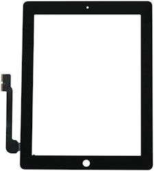 Ipad 3 Ipad 4 MicroSpareparts Mobile Touchpanel sort med hjemknapp og hjemknappflex