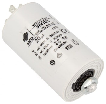Motorkondensator, 20uF, 450V, kabelsko C00386785  481912118286