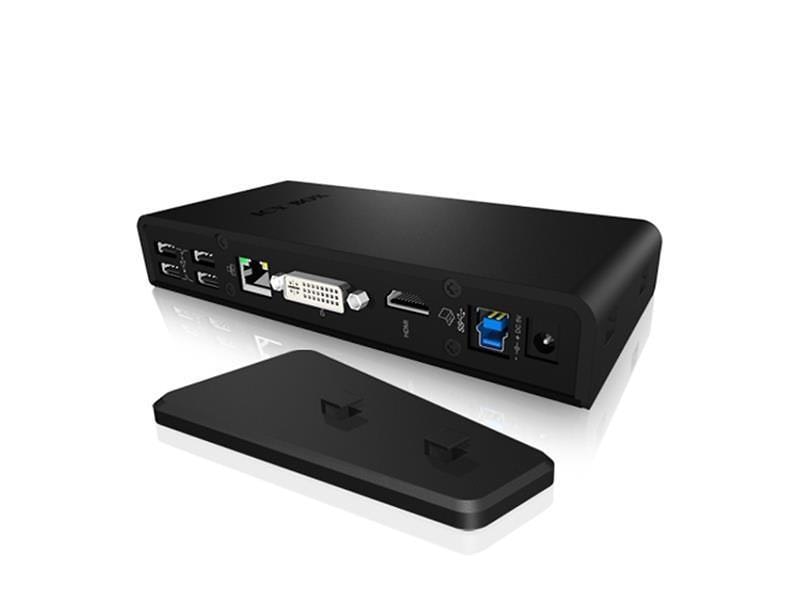 ICY BOX IB-DK2241 Multi Docking Station USB3.0/2.0, DVI, HDMI, GbLan, Mic Ink. Fri Frakt