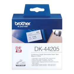 Brother original DK44205 avtagbar taperull i papir i løpende lengde - sort på hvit, 62 mm bred