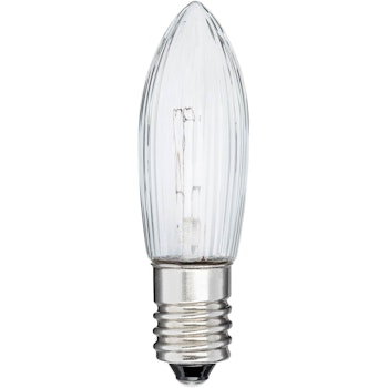 Lyspære E10 | 24V | 1,8W | Klar | 3-pack