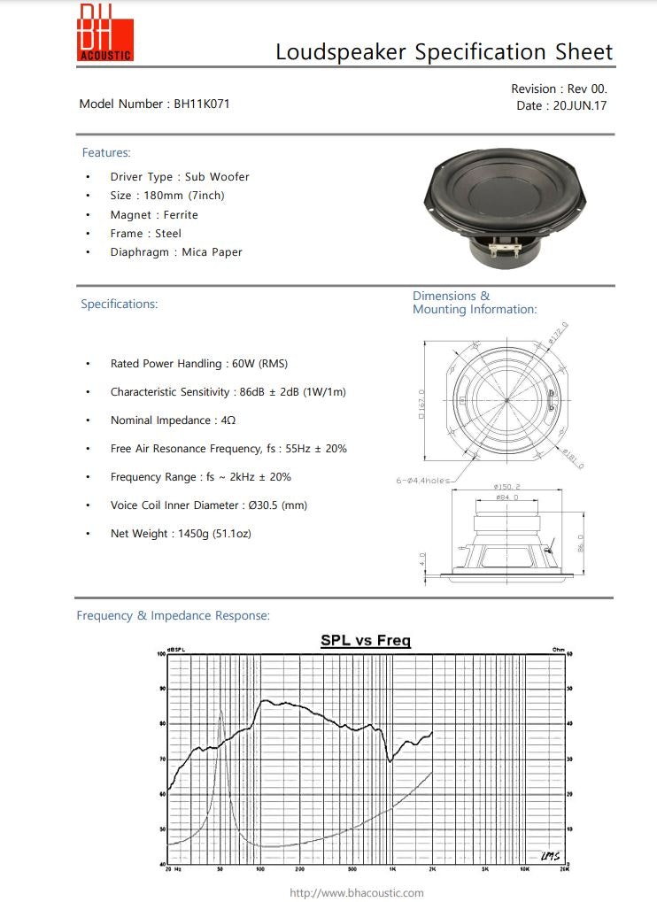 (DEMO) 7" Samsung Subwoofer 60W RMS ah59-02446a