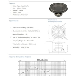 (DEMO) 7" Samsung Subwoofer 60W RMS ah59-02446a