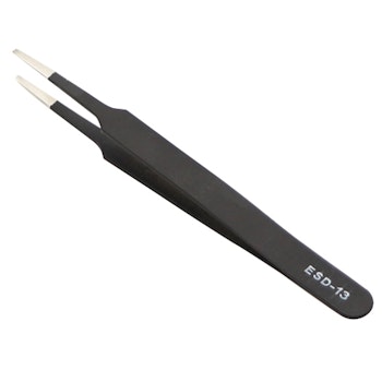 Antistatisk Tweezers / Pinsett ESD-13 i Rustfritt Stål Sort