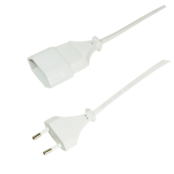 LOGILINK Forlengelseskabel strøm, CEE 7/16, hvit, 1m