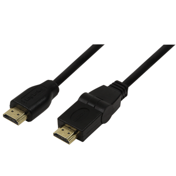 LOGILINK 180° roterbar HDMI kabel 1,8m A/M to A/M, 4K/24 Hz, sort, 1.8 m