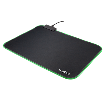 Logilink Gaming musmatte, velg mellom 8 RGB farger. 26x35cm