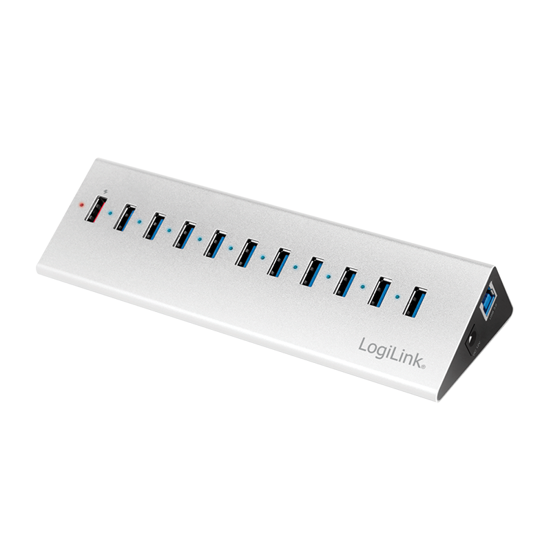 LOGILINK USB 3.0 hub 10-port + 1x Hurtigladding - ITSHOP