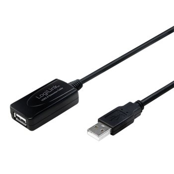 LOGILINK USB 2.0 Aktiv forlengelseskabel 10m Han-Hun