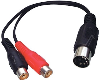 DIN 5pin han til 2x phono hun, 20cm