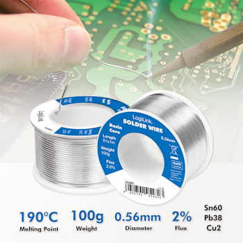 Loddetinn (Solder wire) 100 g | Ø 0,56 mm | 2% kobber