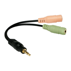 LOGILINK lydkabel adapter 3,5mm 4-pin til 2x 3,5mm 3-pin 0,15m