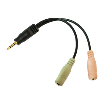 LOGILINK lydkabel adapter 3,5mm 4-pin til 2x 3,5mm 3-pin 0,15m