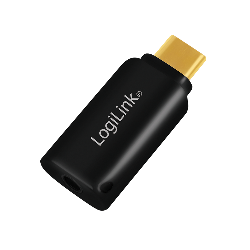 LOGILINK USB 3.2 lydadapter, USB-C/M to 3.5 mm/F, sort