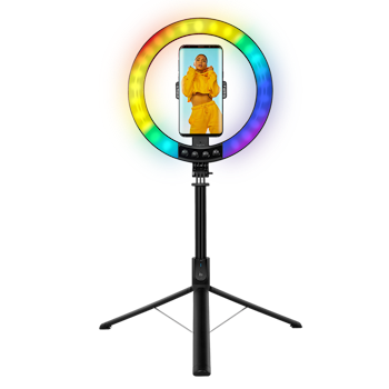 LOGILINK Smartphone ring light with selfie stick tripod, remote shutter, Ø 25 cm